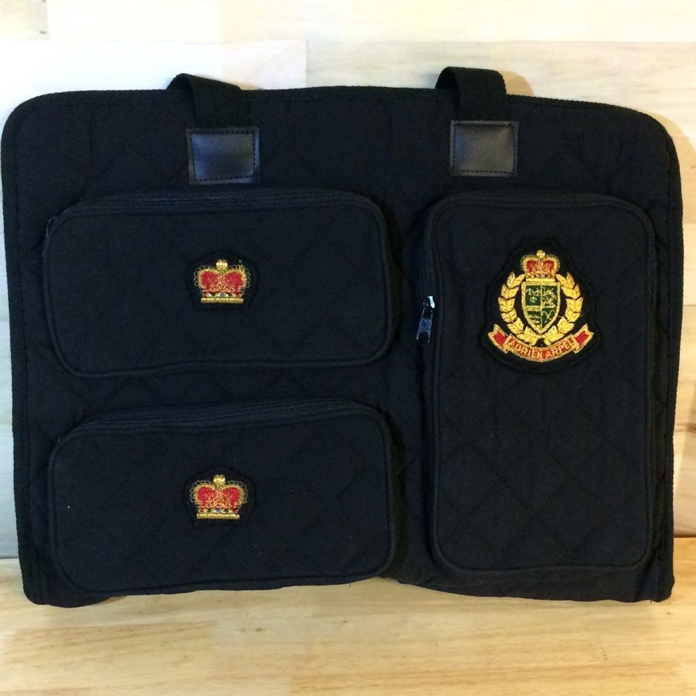 Adrien Arpel Women's Quilted Cotton Canvas Business Case w/Embroidery